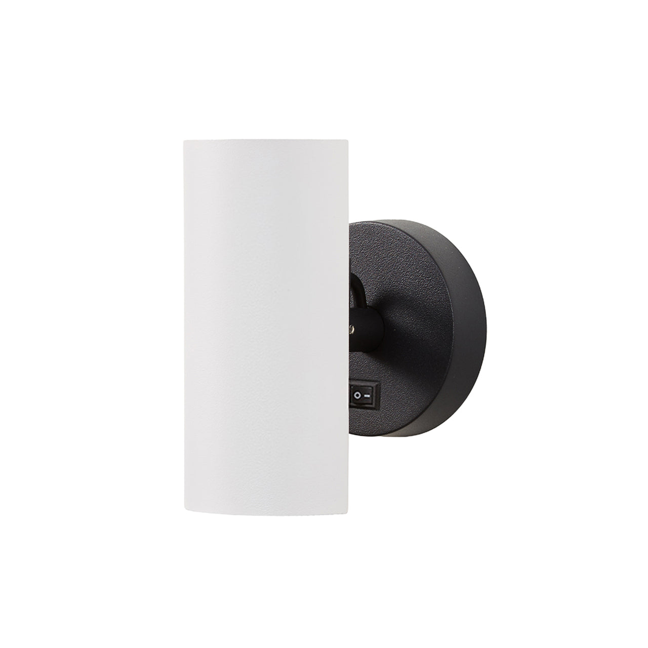 Brim Sconce: Round + With Switch + Matt White + Matt Black