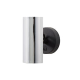 Brim Sconce: Round + With Switch + Polished Chrome + Matt Black