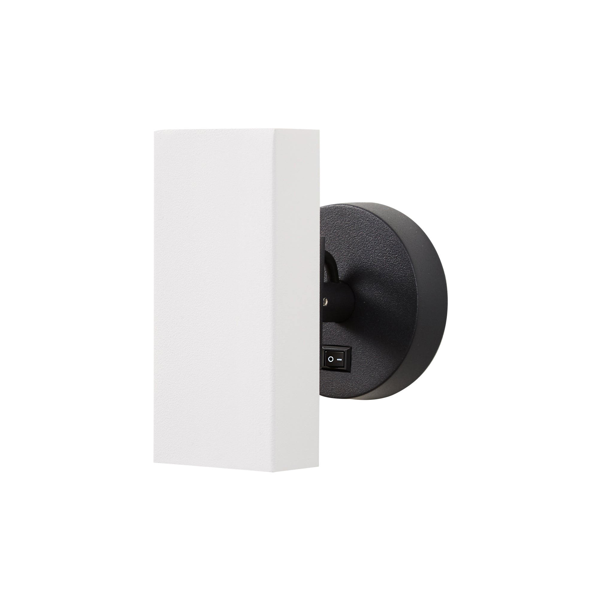 Brim Sconce: Square + With Switch + Matt White + Matt Black