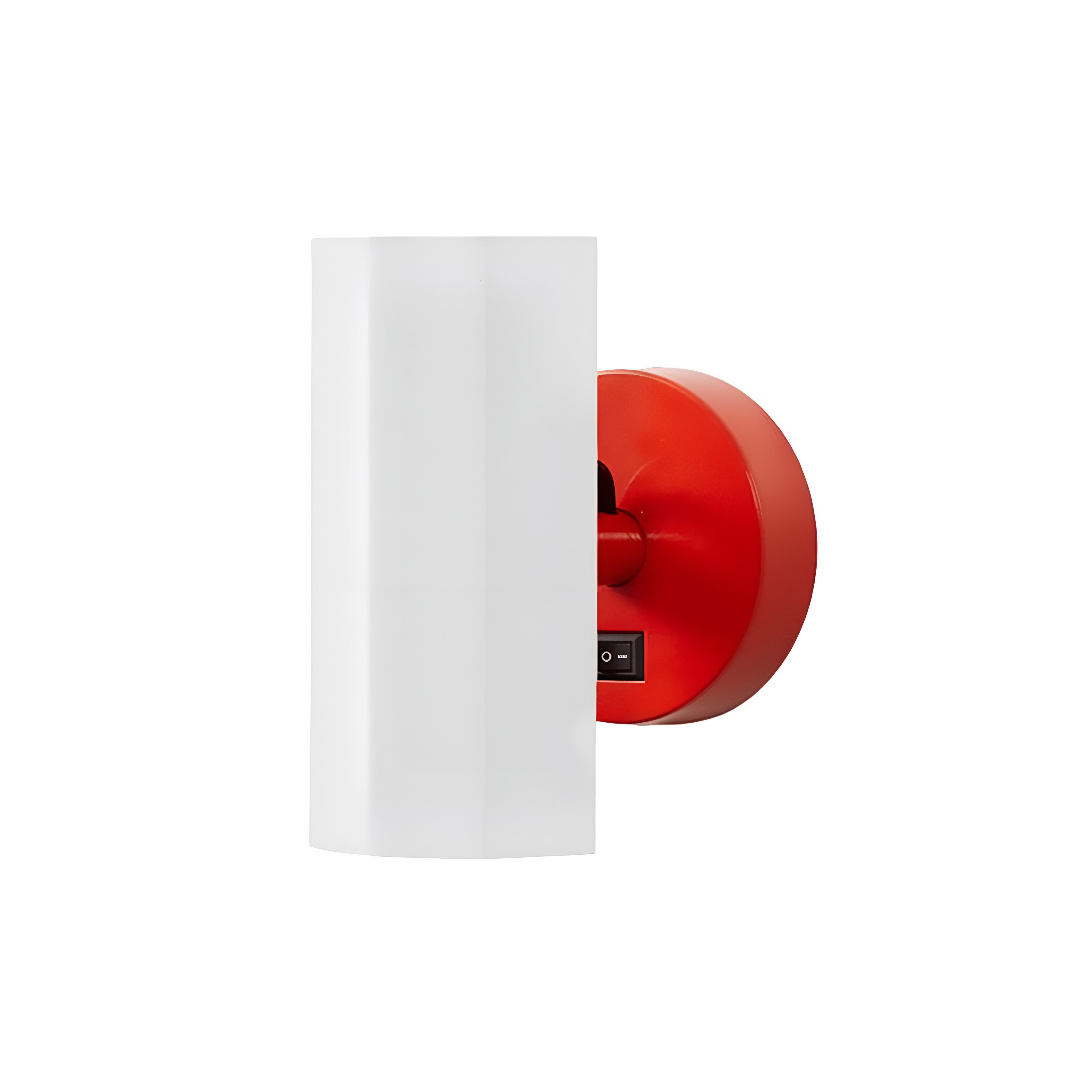 Brim Sconce: Faceted + With Switch + Matt White + Vermilion