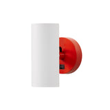 Brim Sconce: Round + With Switch + Matt White + Vermilion