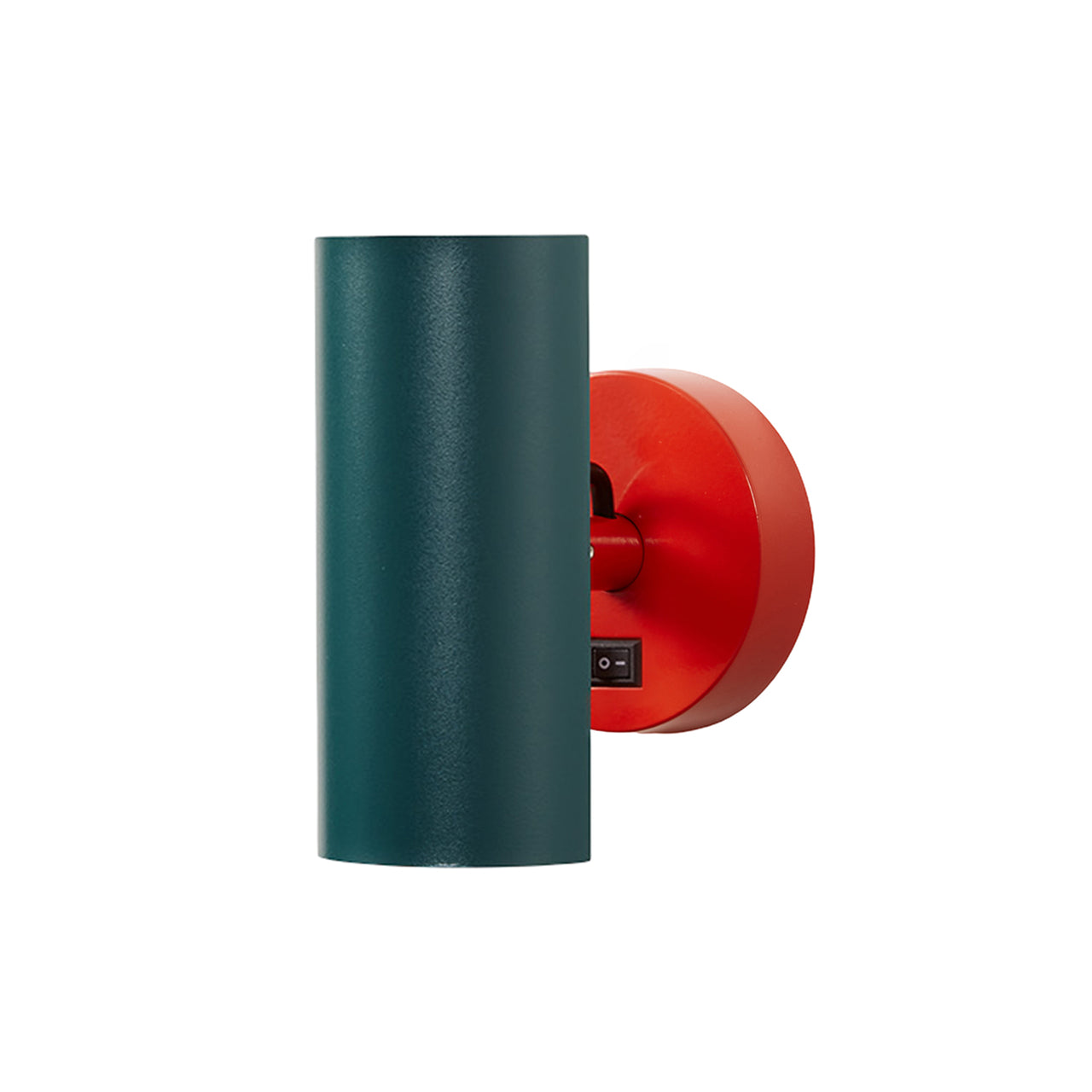 Brim Sconce: Round + With Switch + Emerald + Vermilion