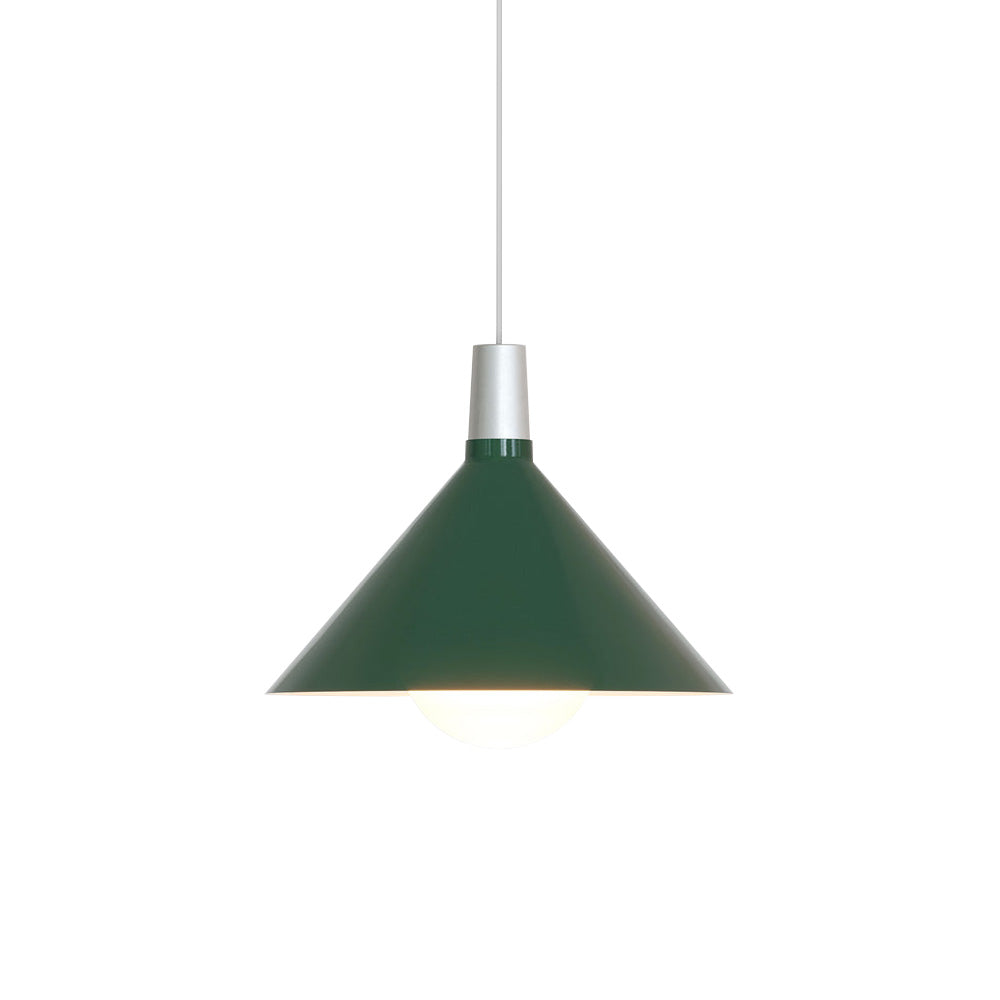 Bower Pendant Light: Medium - 13.8 + Green+ With Sphere IV