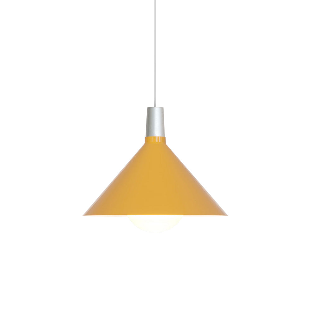 Bower Pendant Light: Medium - 13.8 + Yellow + With Sphere IV