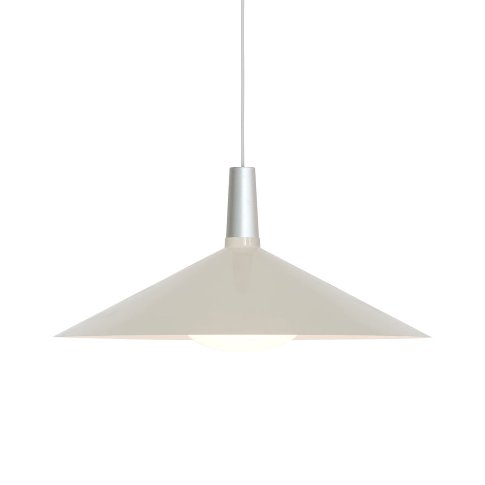 Bower Pendant Light: Large - 23.6 + White + With Oval II