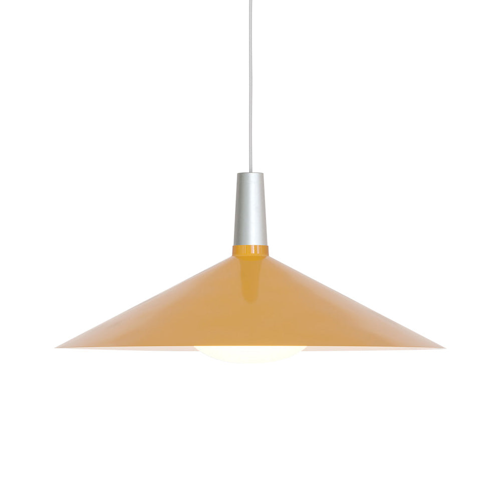 Bower Pendant Light: Large - 23.6 + Yellow + With Oval II