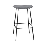 Fiber Bar + Counter Stool: Tube Base + Upholstered + Bar + Black