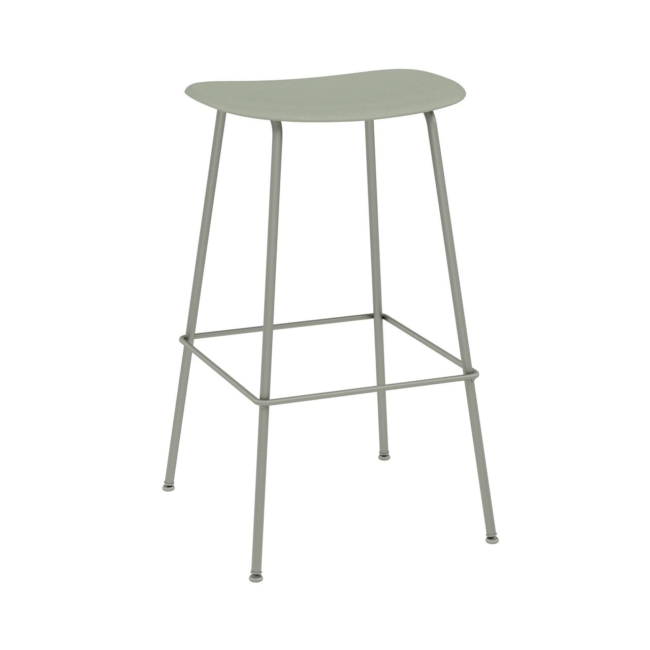 Fiber Bar + Counter Stool: Tube Base + Bar + Dusty Green + Dusty Green