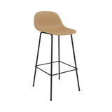 Fiber Bar + Counter Stool with Backrest: Tube Base + Bar + Ochre + Anthracite Black