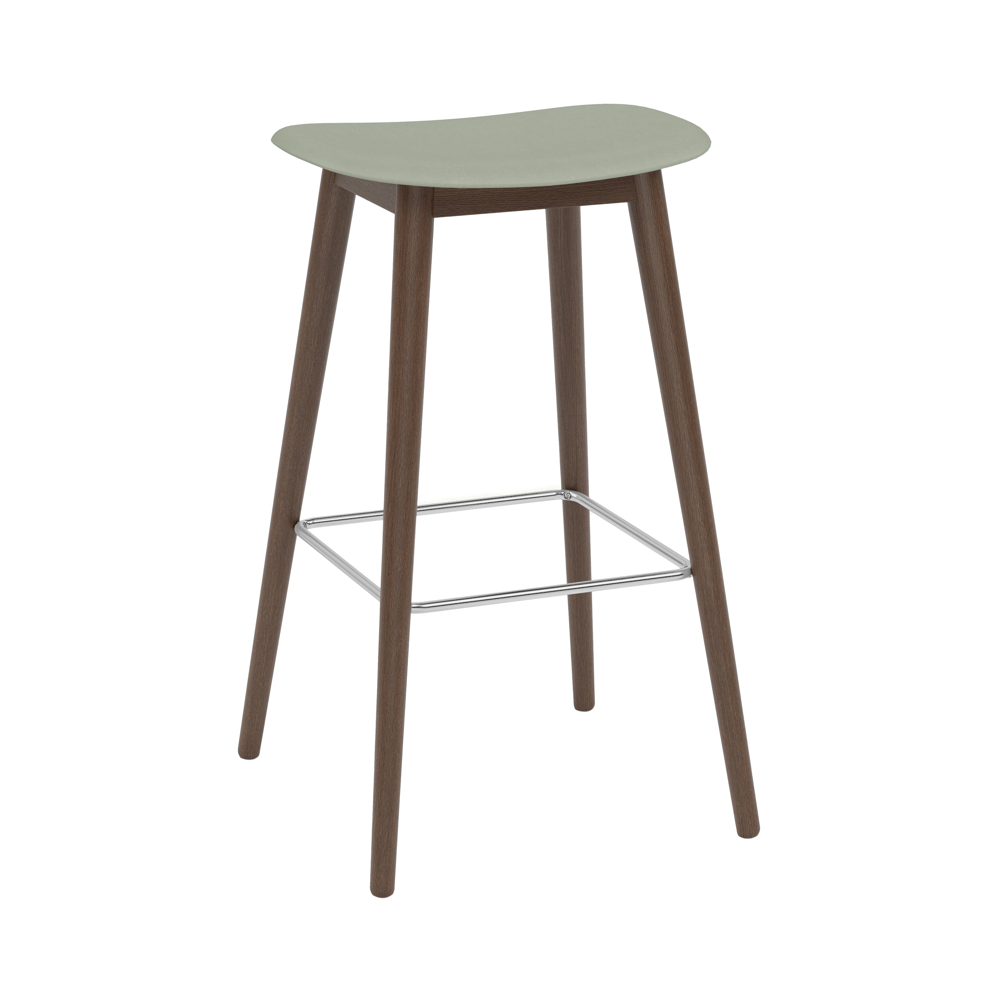 Fiber Bar + Counter Stool: Wood Base + 
Bar + Stained Dark Brown + Dusty Green