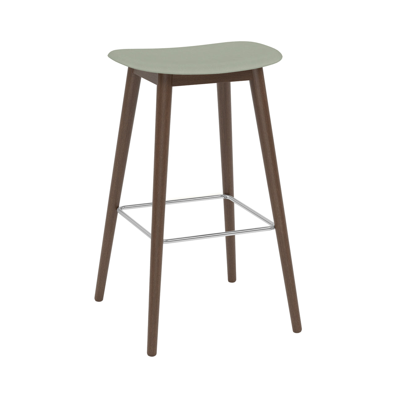 Fiber Bar + Counter Stool: Wood Base + 
Bar + Stained Dark Brown + Dusty Green