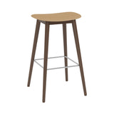 Fiber Bar + Counter Stool: Wood Base + Bar + Stained Dark Brown + Ochre