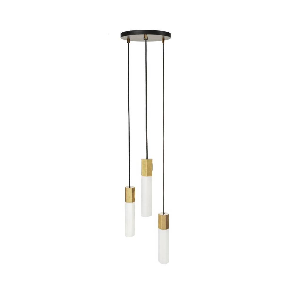 Basalt Triple Pendant: Brass