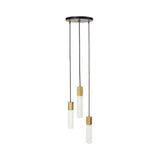 Basalt Triple Pendant: Brass