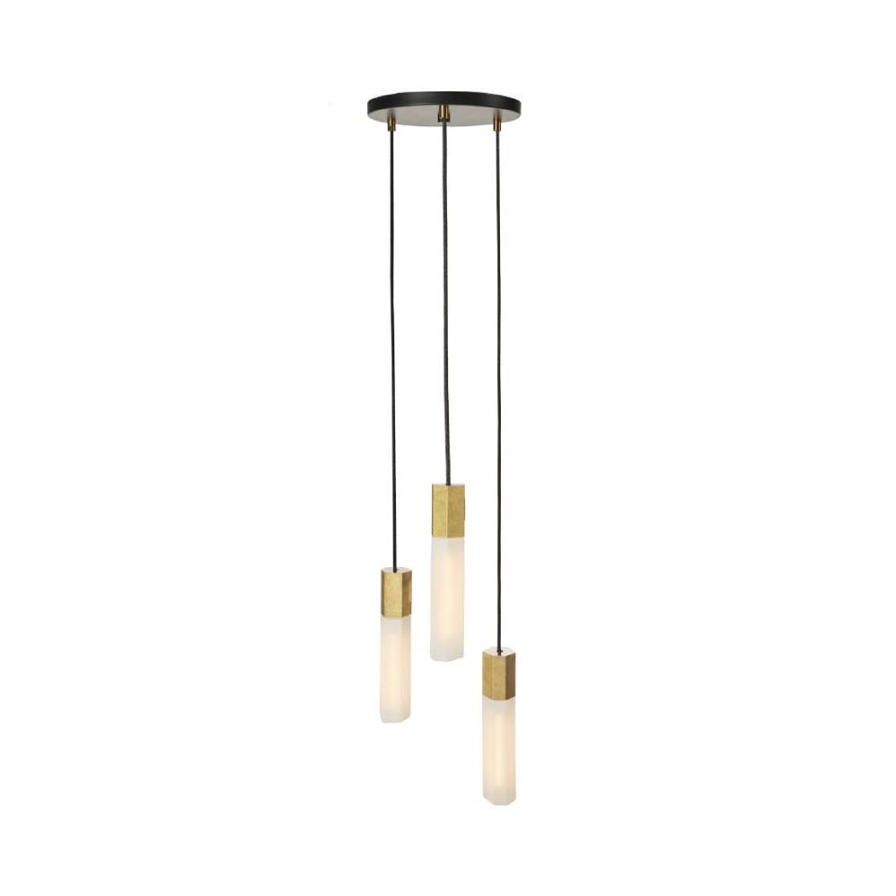 Basalt Triple Pendant: Brass
