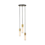 Basalt Triple Pendant: Brass