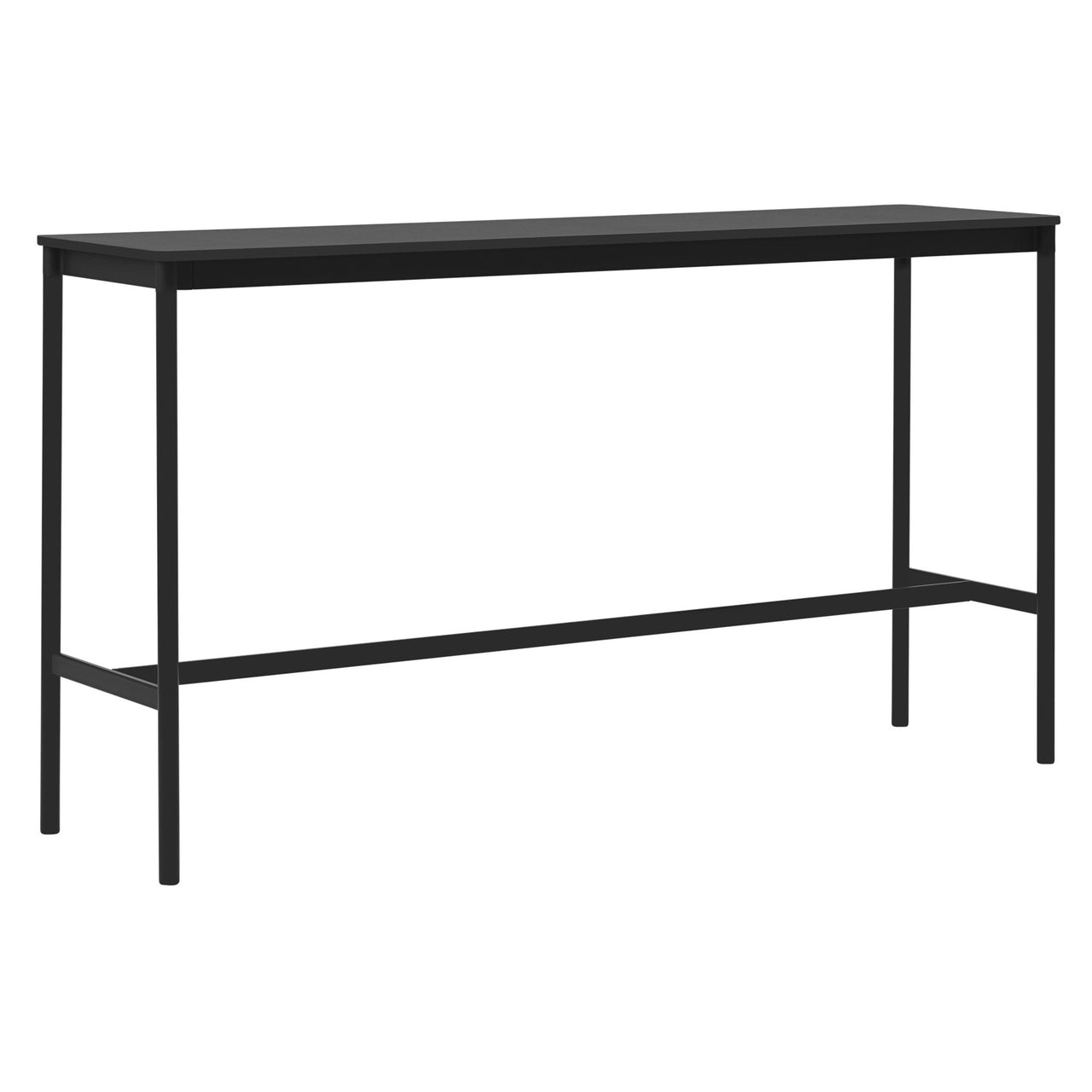 Base High Table: 190 + High + Narrow + Black + Black Laminate + Black ABS Edge