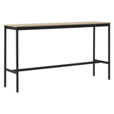 Base High Table: 190 + High + Narrow + Black + Oak Veneer + Plywood Edge