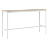 Base High Table: 190 + High + Narrow + White + Oak Veneer + Plywood Edge