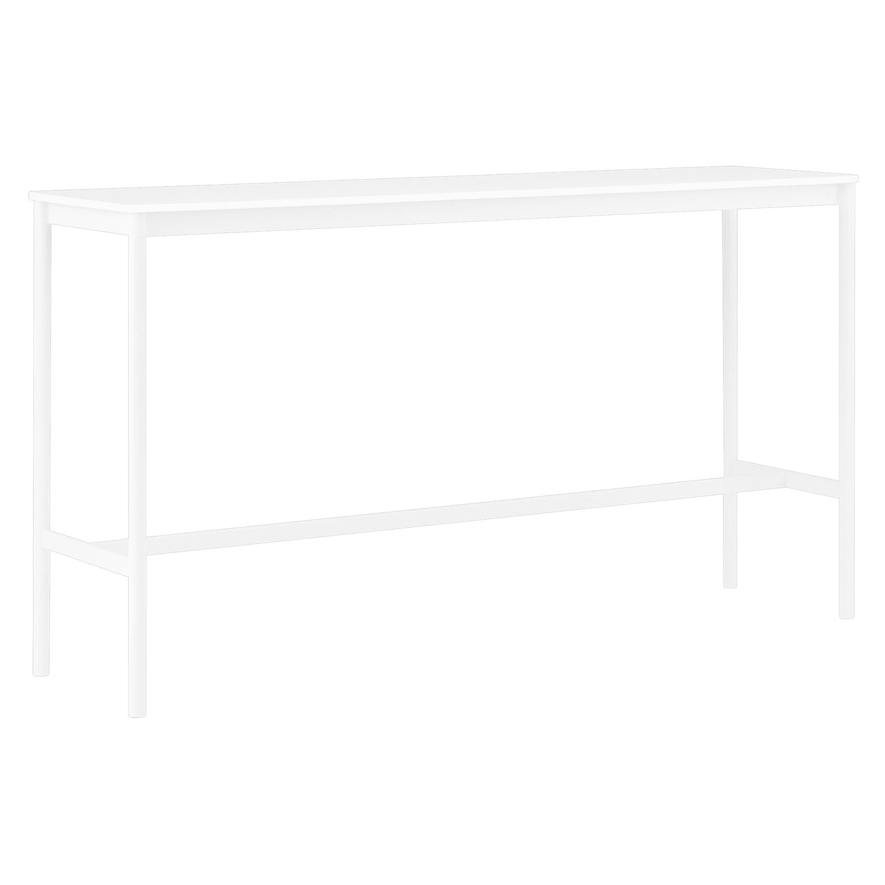 Base High Table: 190 + High + Narrow + White + White Laminate + White ABS Edge