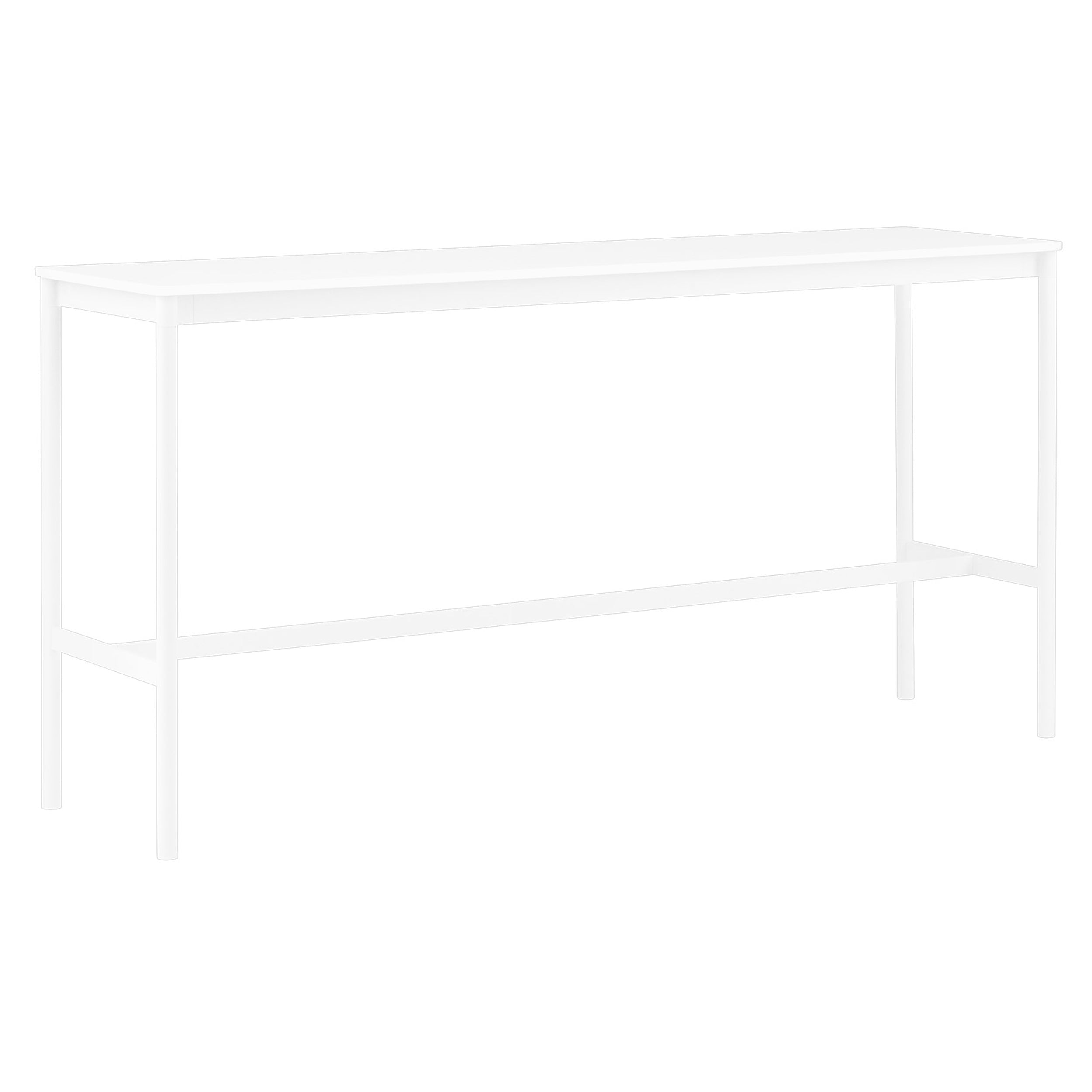 Base High Table: 190 + Low + Narrow + White + White Laminate + White ABS Edge