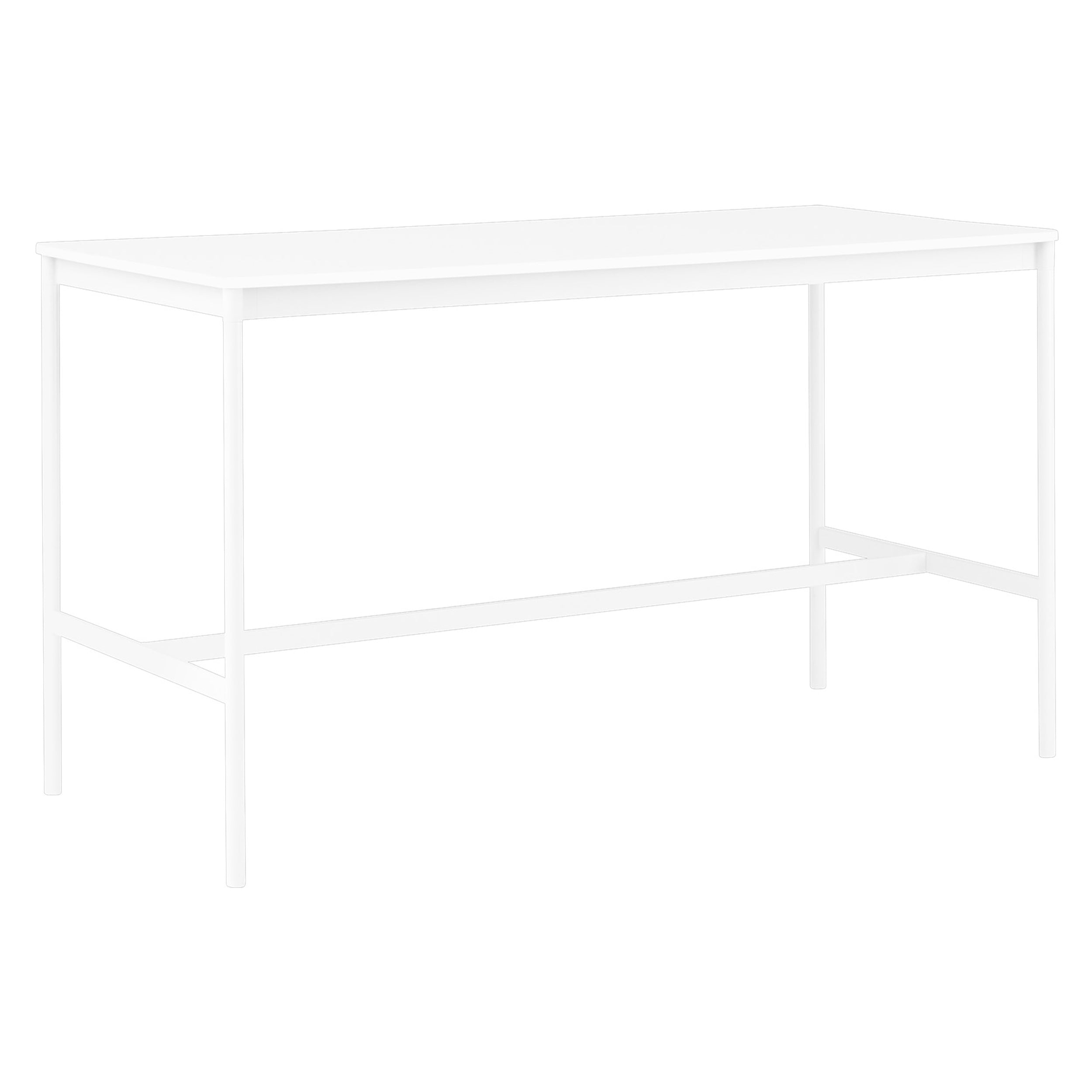 Base High Table: 190 + Low + Wide + White + White Laminate + White ABS Edge