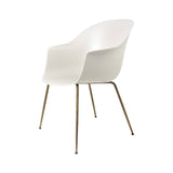 Bat Dining Chair: Conic Base + Alabaster White + Antique Brass