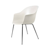 Bat Dining Chair: Conic Base + Alabaster White + Black Chrome