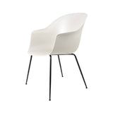 Bat Dining Chair: Conic Base + Black Matt + Alabaster White + Felt Glides