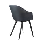 Beetle Dining Chair: Plastic Base + Front Upholstered