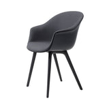 Bat Dining Chair: Plastic Base with Front Upholstered + Black
