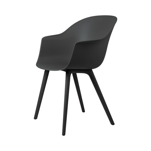 Bat Outdoor Dining Chair: Plastic Base + Black + Without Cushion