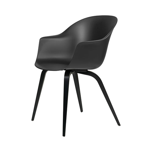 Bat Dining Chair: Black + Black Stained Beech