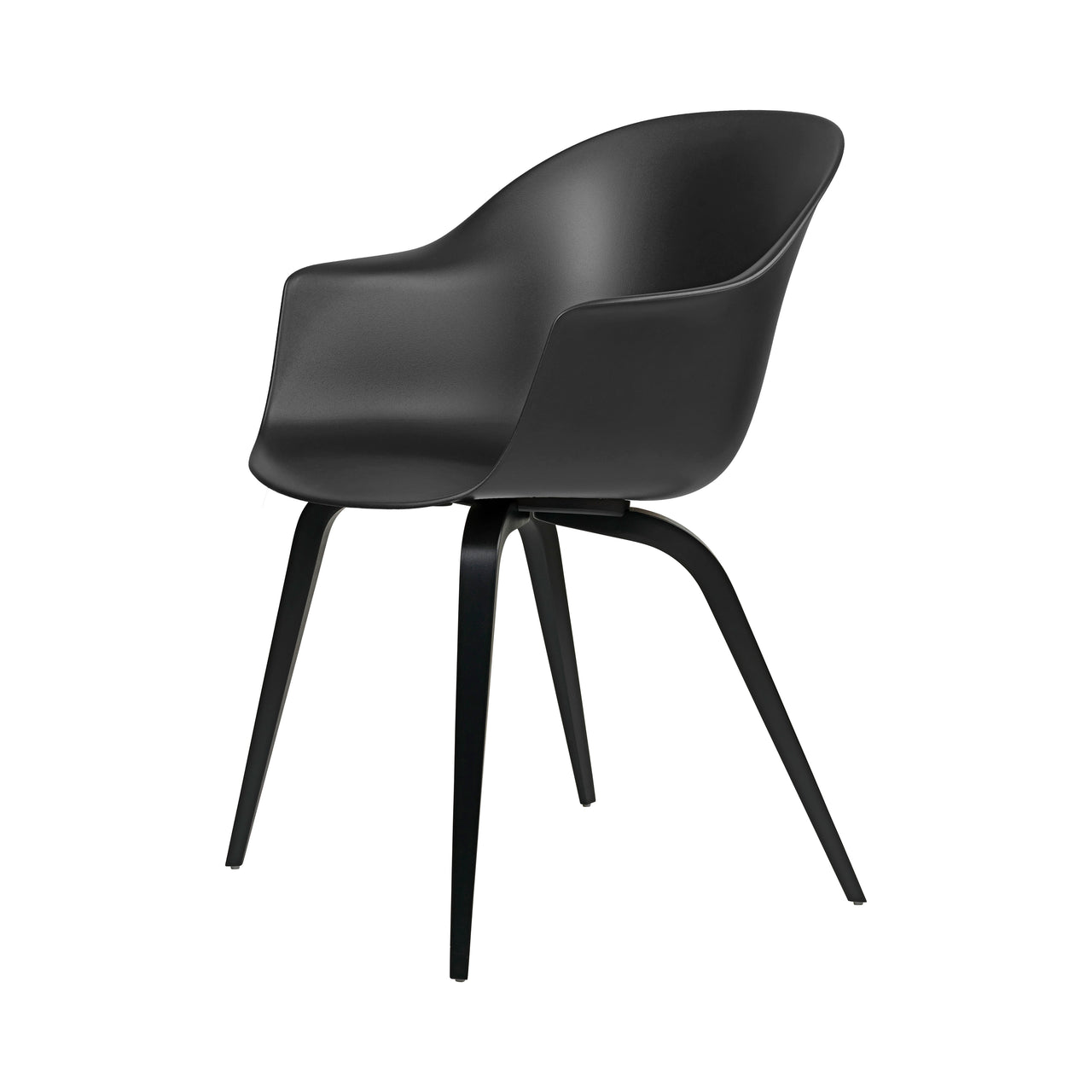 Bat Dining Chair: Black + Black Stained Beech
