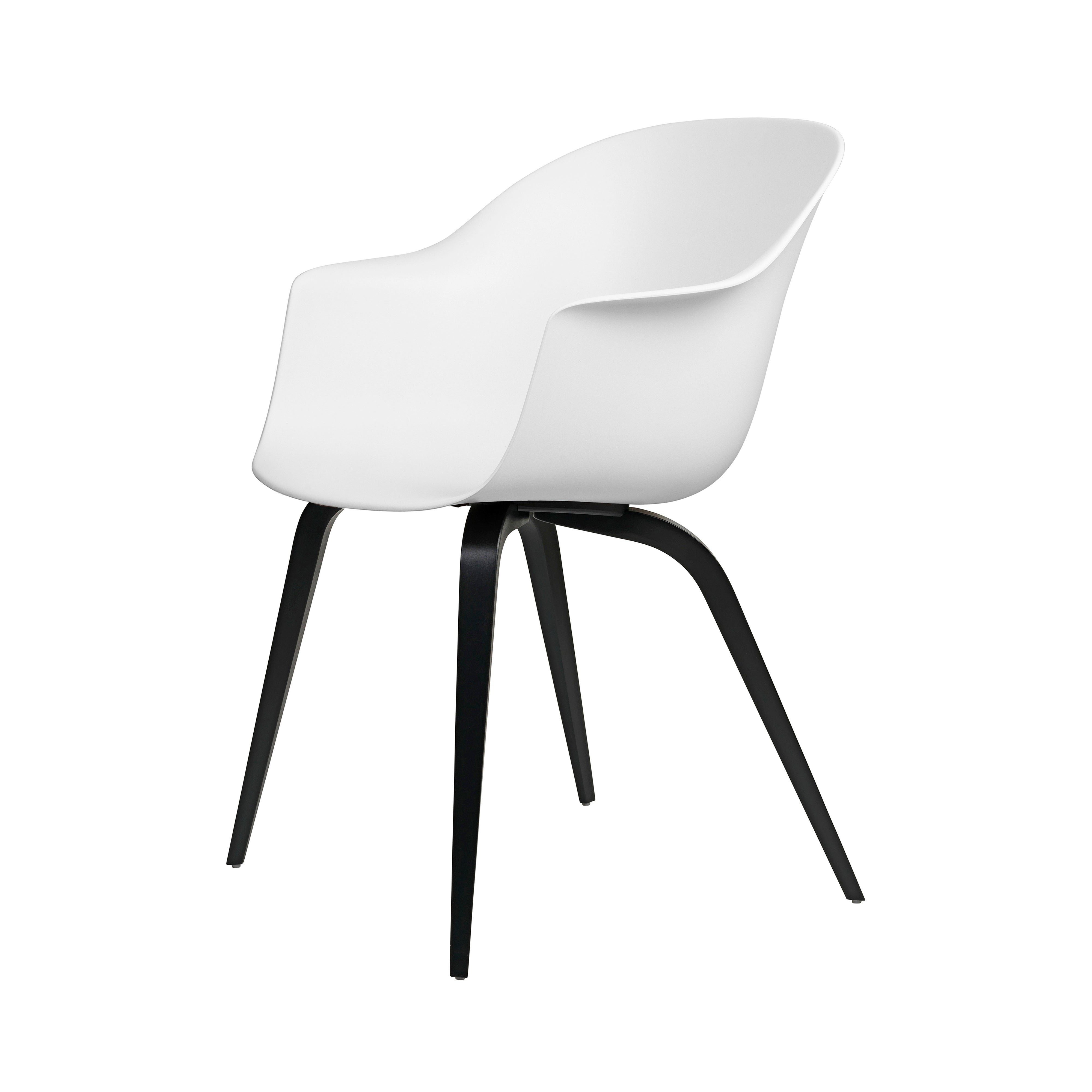 Bat Dining Chair: Alabaster White + Black Stained Beech