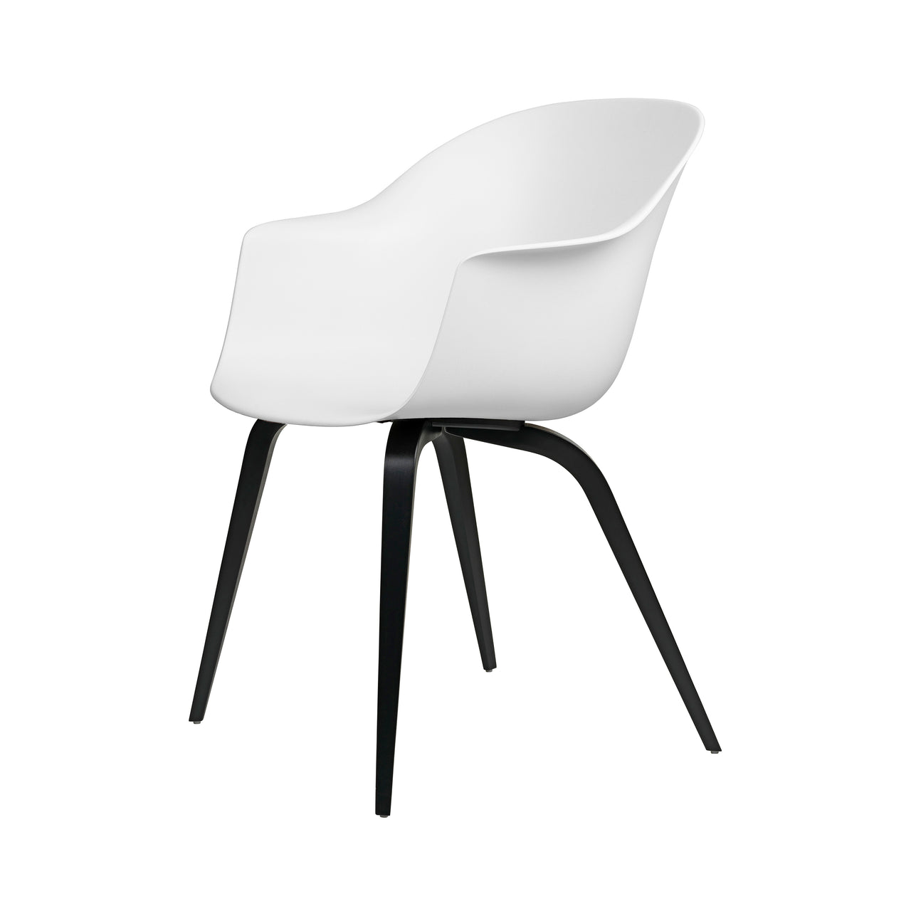 Bat Dining Chair: Alabaster White + Black Stained Beech