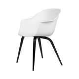 Bat Dining Chair: Alabaster White + Black Stained Beech