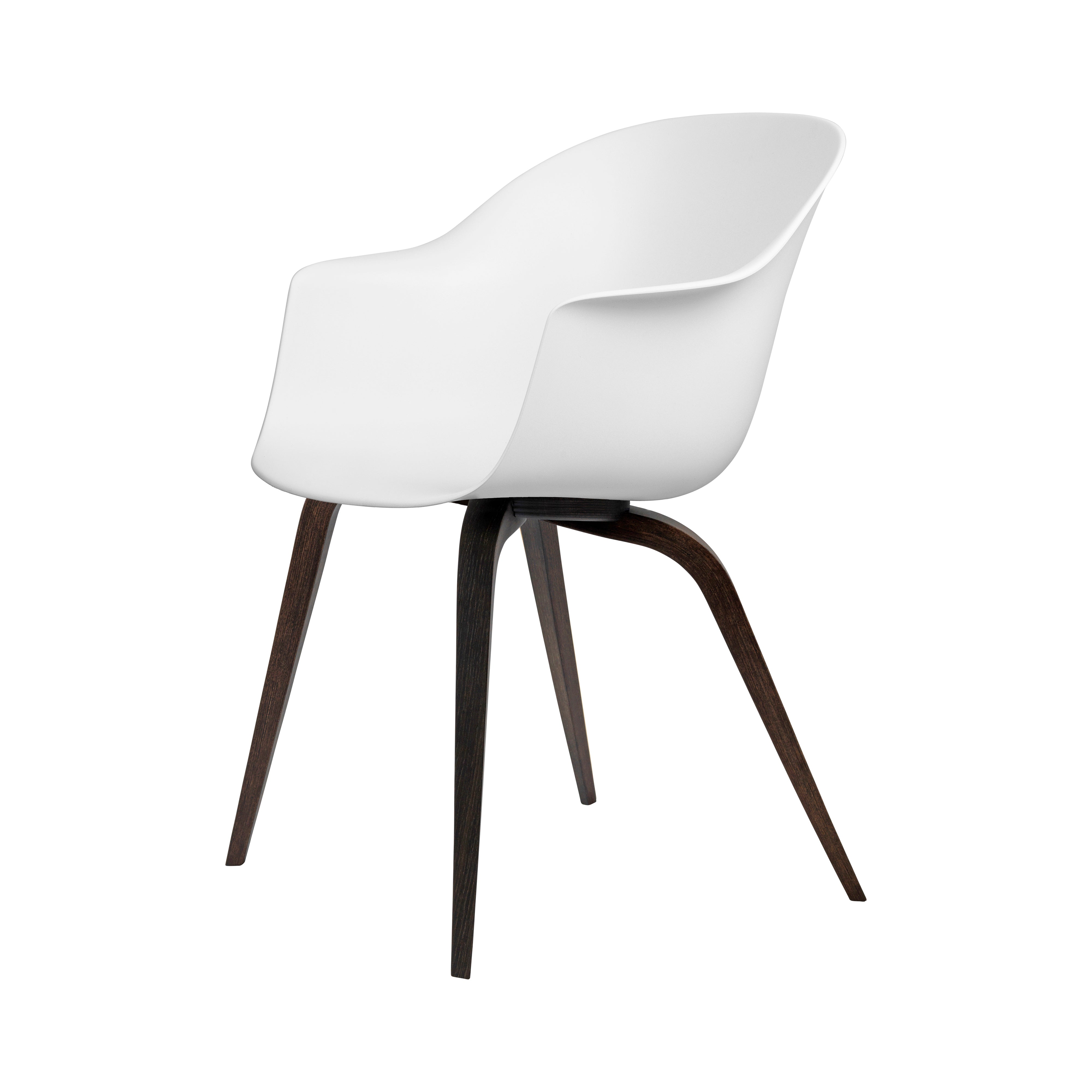 Bat Dining Chair: Alabaster White + Smoked Oak