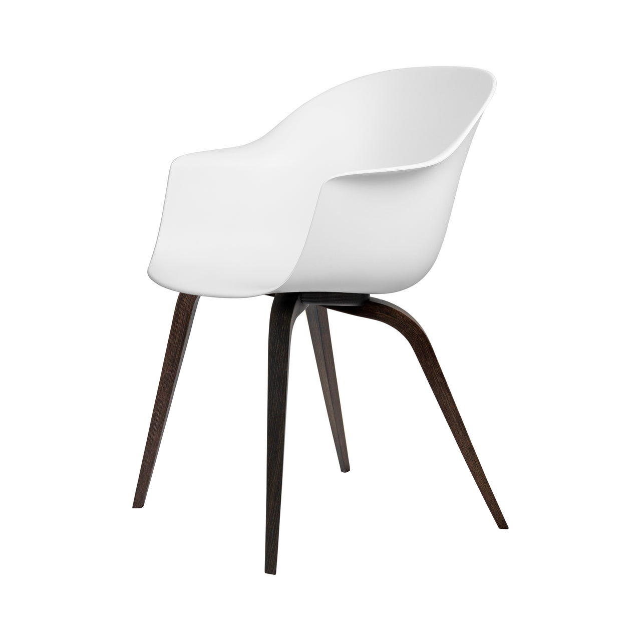 Bat Dining Chair: Alabaster White + Smoked Oak