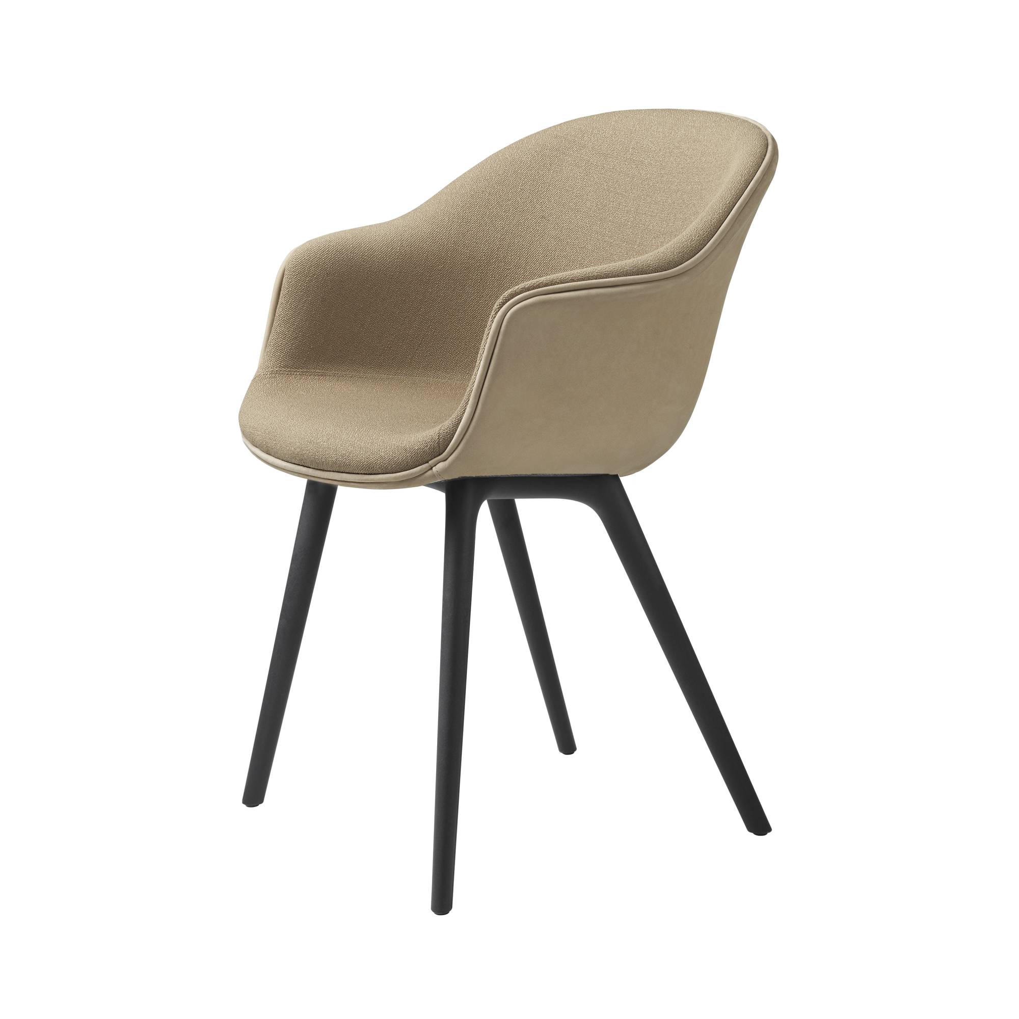 Bat Dining Chair: Black Plastic Base + Fully Upholstered