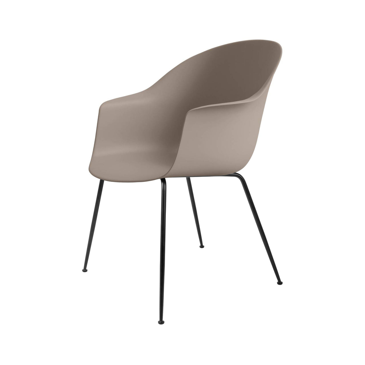 Bat Dining Chair: Conic Base + New Beige + Black Matt