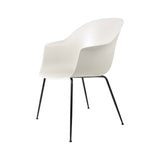 Bat Dining Chair: Conic Base + Alabaster White + Black Matt