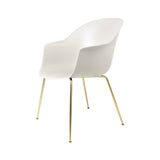 Bat Dining Chair: Conic Base + Alabaster White + Brass Semi Matt