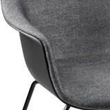 Bat Dining Chair: Conic Base + Front Upholstered + DI