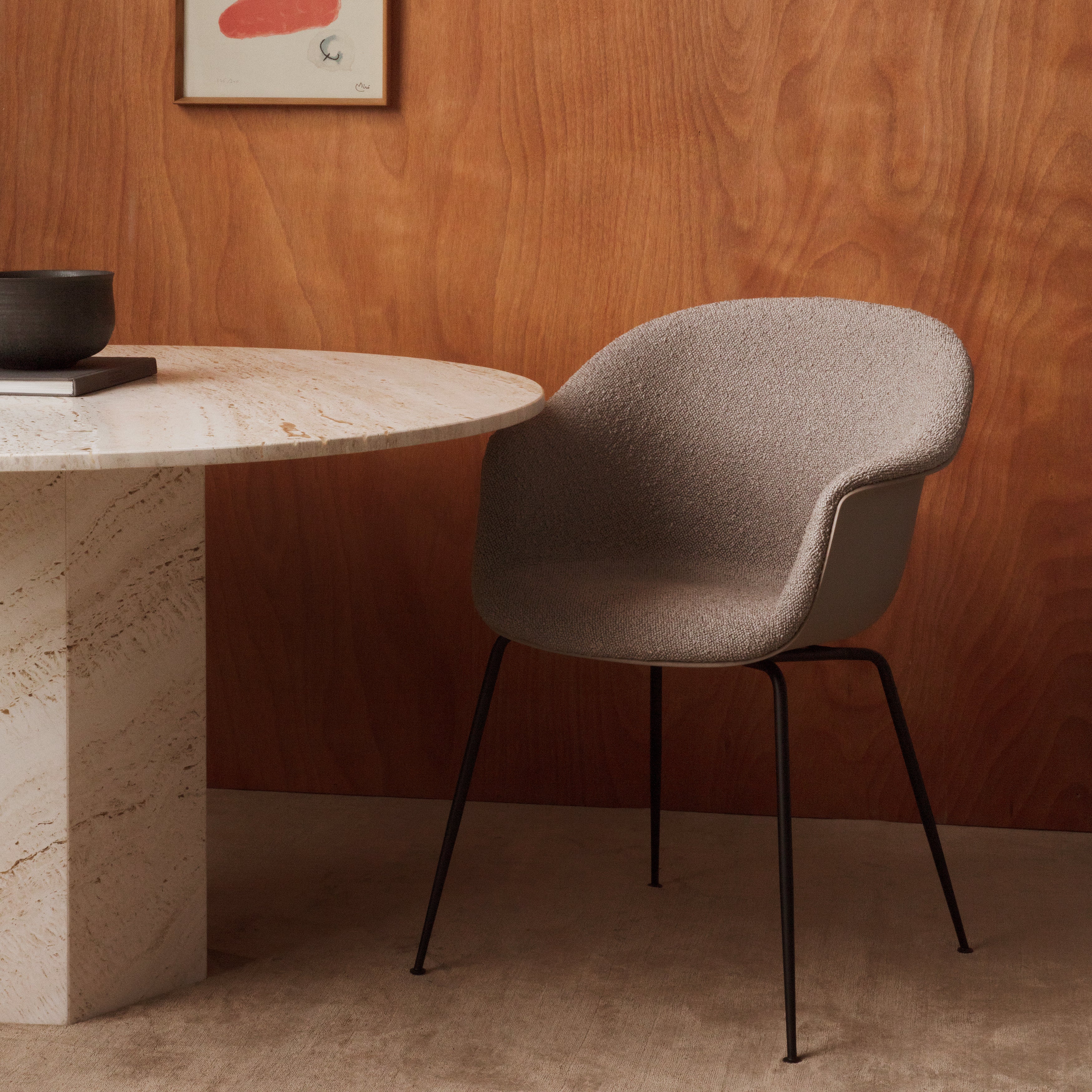 Bat Dining Chair: Conic Base + Fully Upholstered + LS