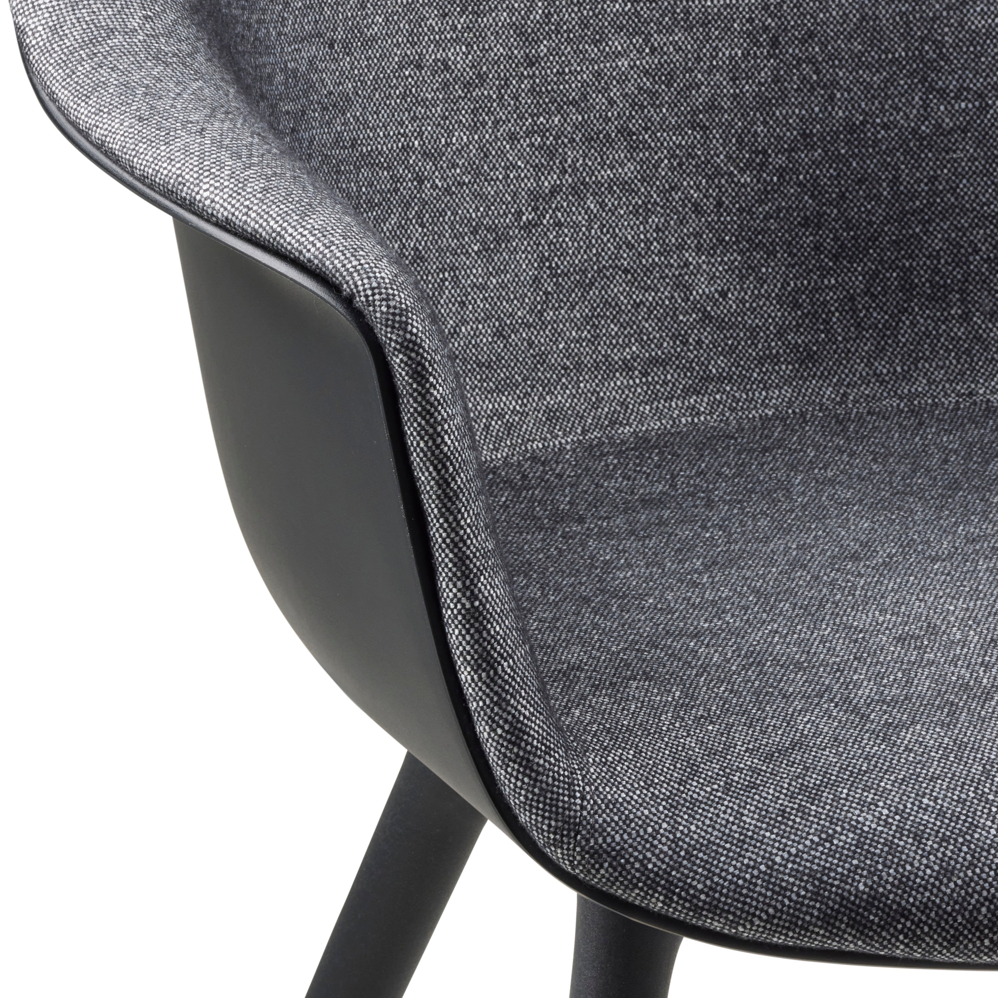 Bat Dining Chair: Plastic Base with Front Upholstered + DI