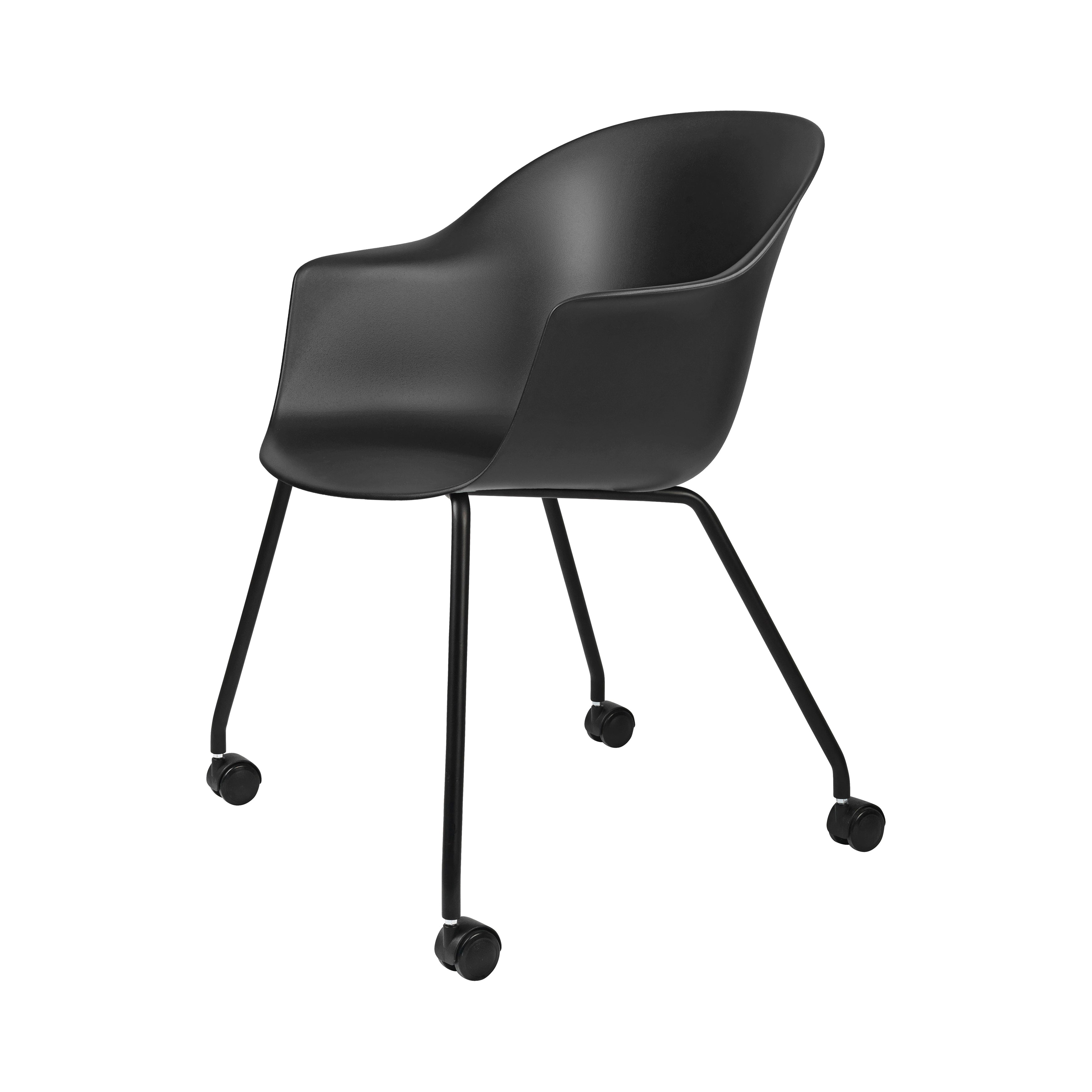 Bat Meeting Chair: 4 Legs with Castors + Black