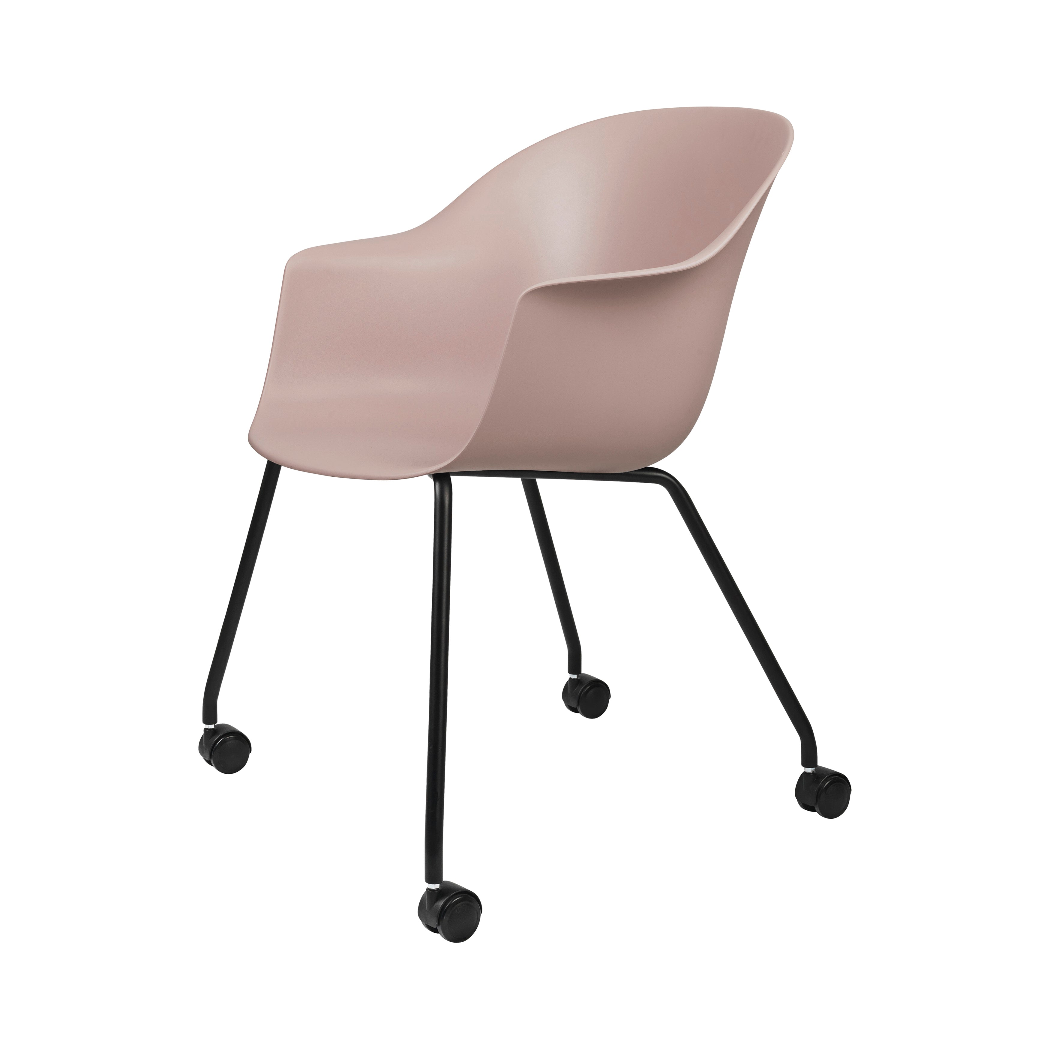 Bat Meeting Chair: 4 Legs with Castors + Sweet Pink