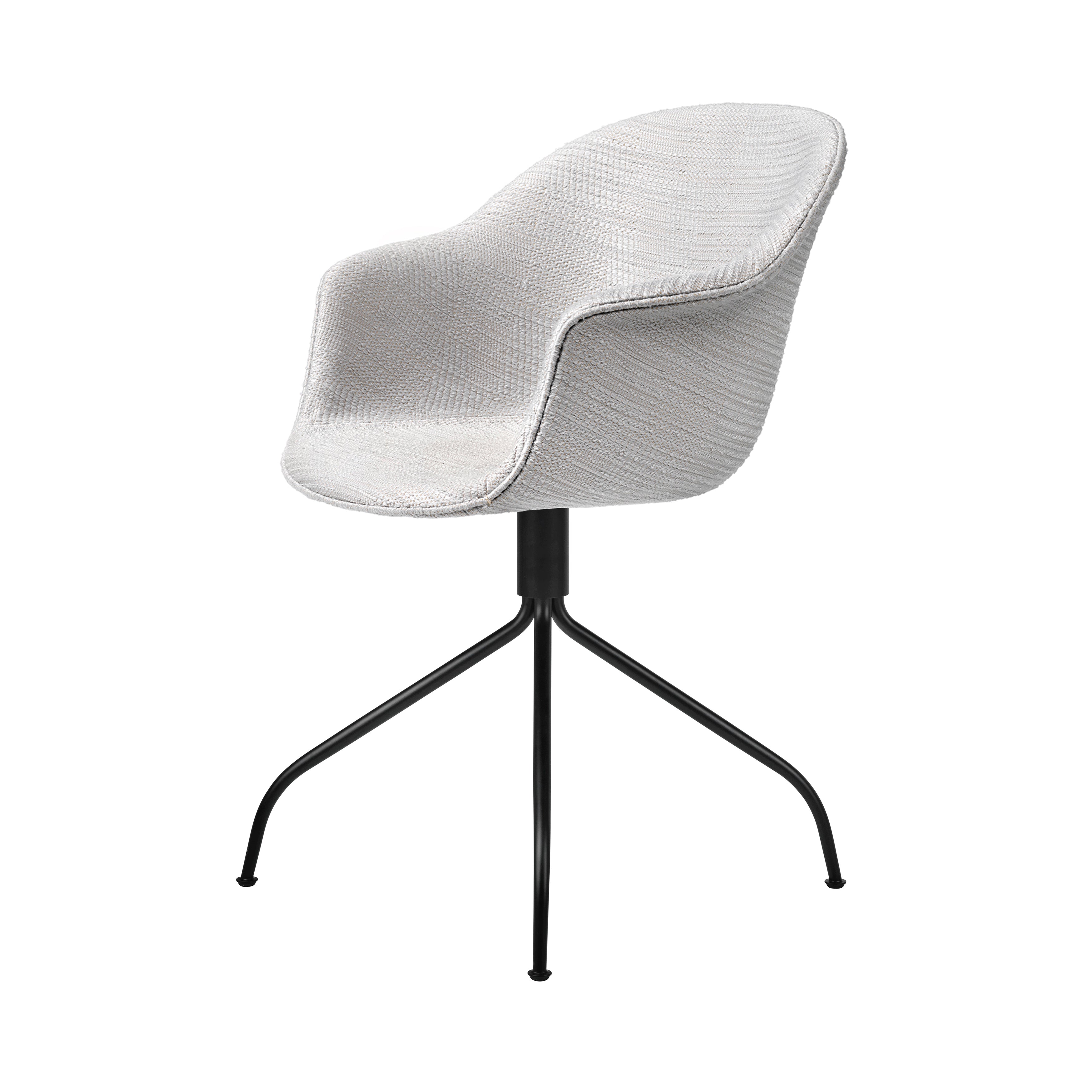 Bat Meeting Chair: Swivel Base + Fully Upholstered + Black Matt