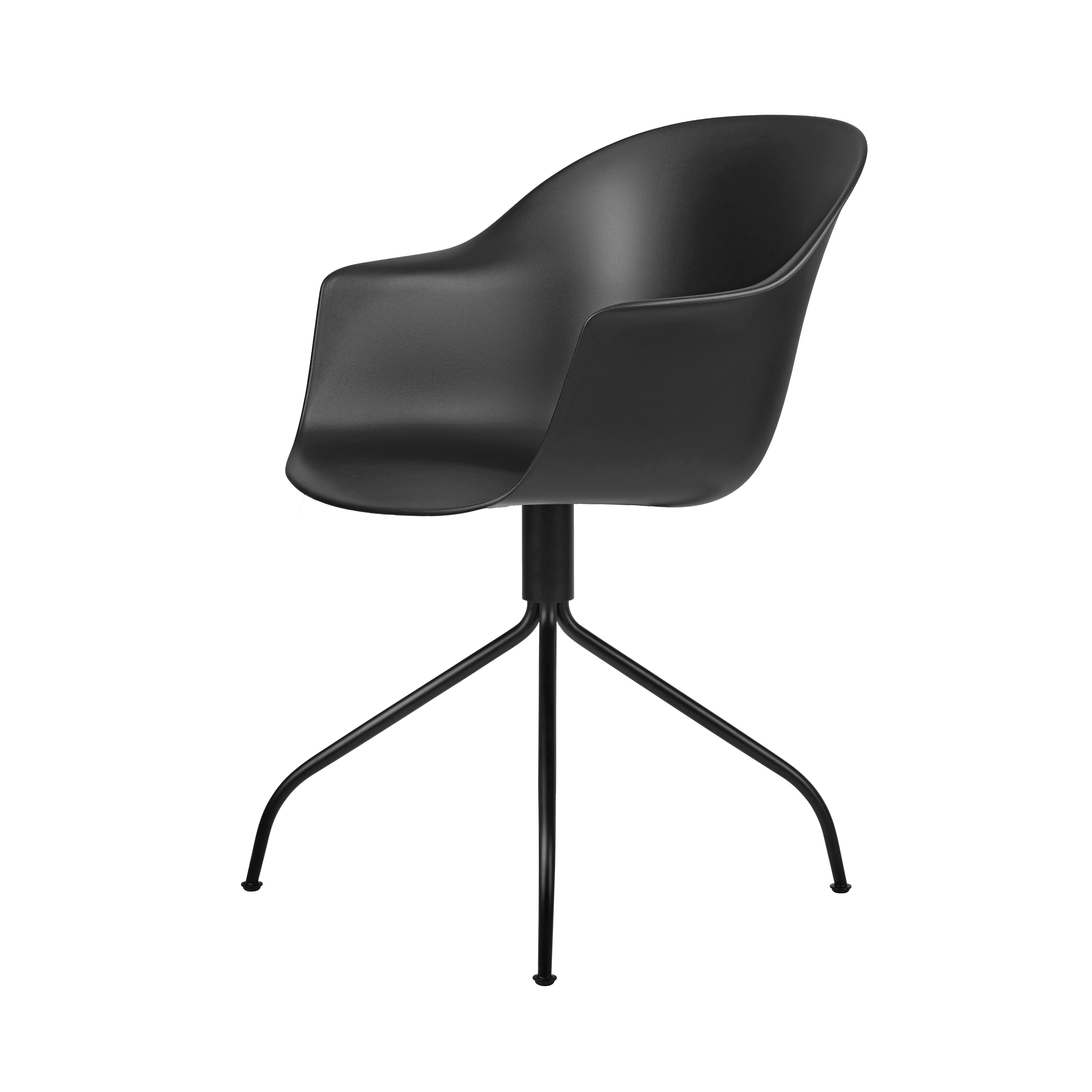 Bat Meeting Chair: Swivel Base + Black Matt + Black + Felt Glides